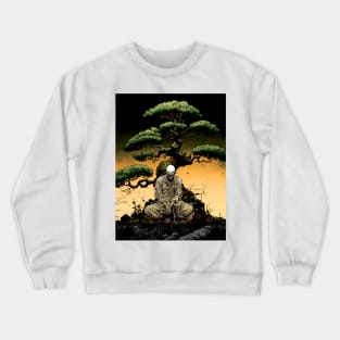 Tranquility in Chaos: Meditating Under the Japanese Bonsai Tree Crewneck Sweatshirt